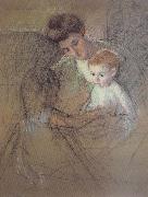 Study of Mother and kid, Mary Cassatt